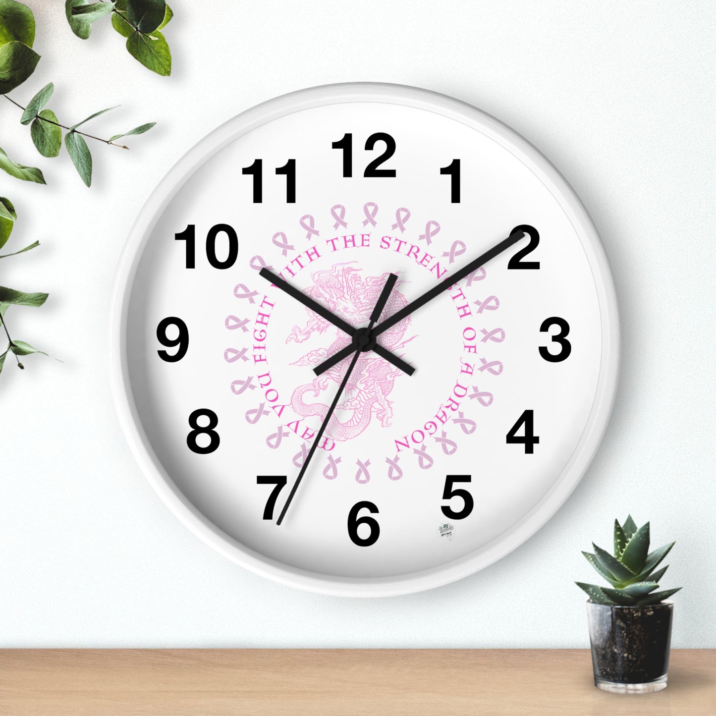 Dragon Strength - Wall Clock White Background