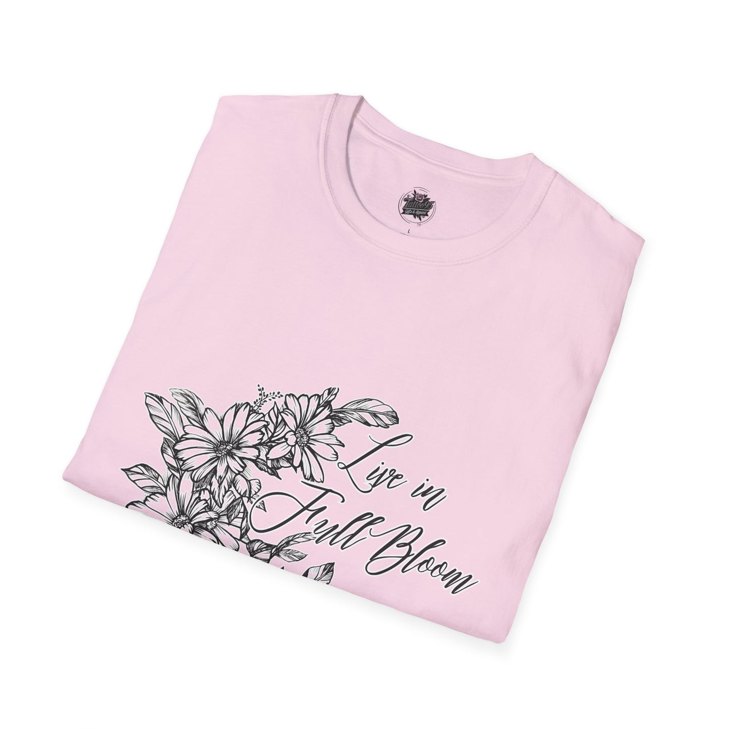 Live in Full Bloom - Floral Script Crew Tee