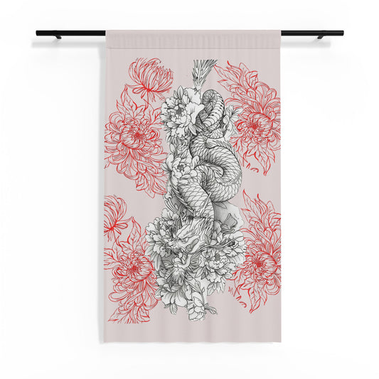 Sheer Curtain — Floral Snake Botanical Window Panel