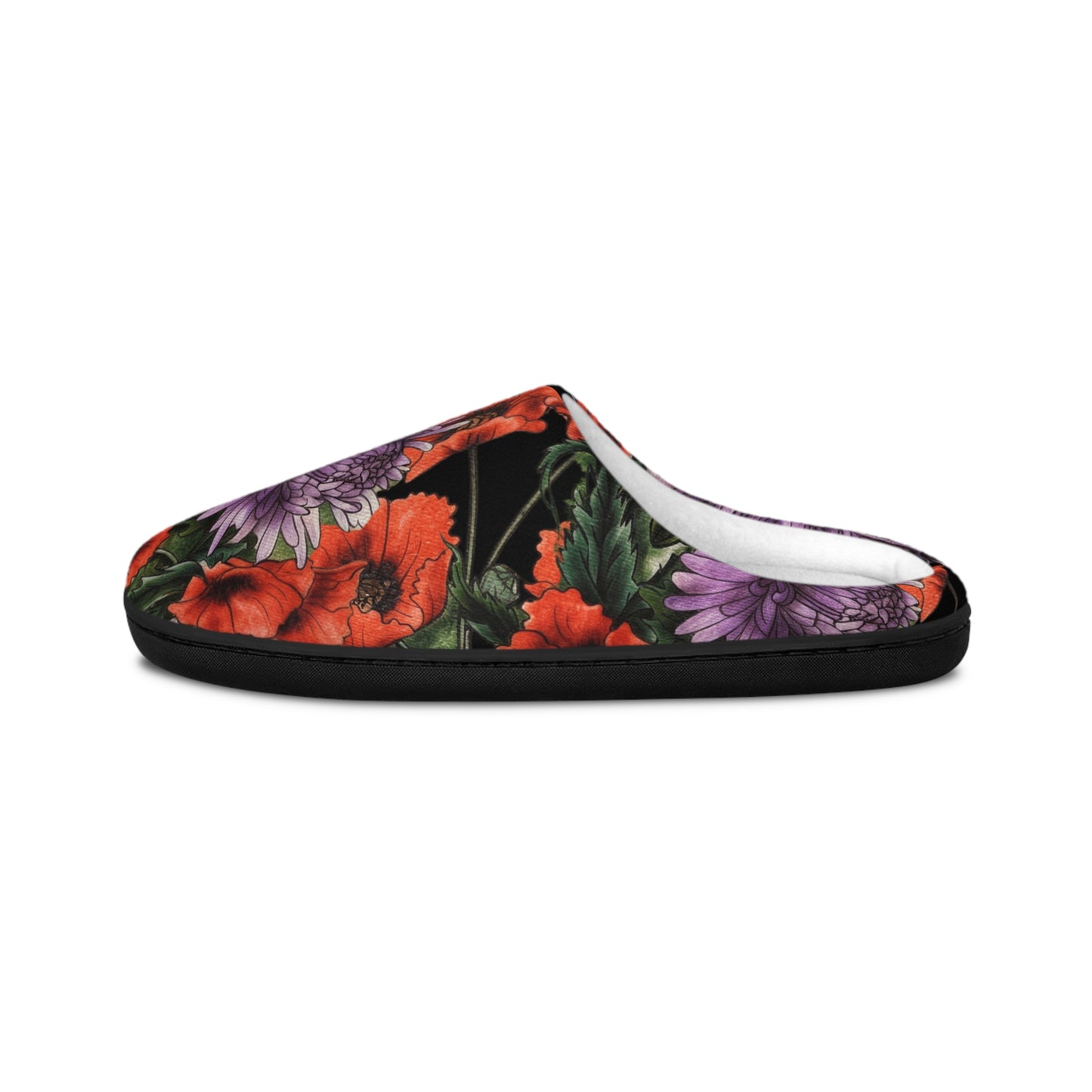 Red Poppy Purple Aster - Women's Indoor Slippers