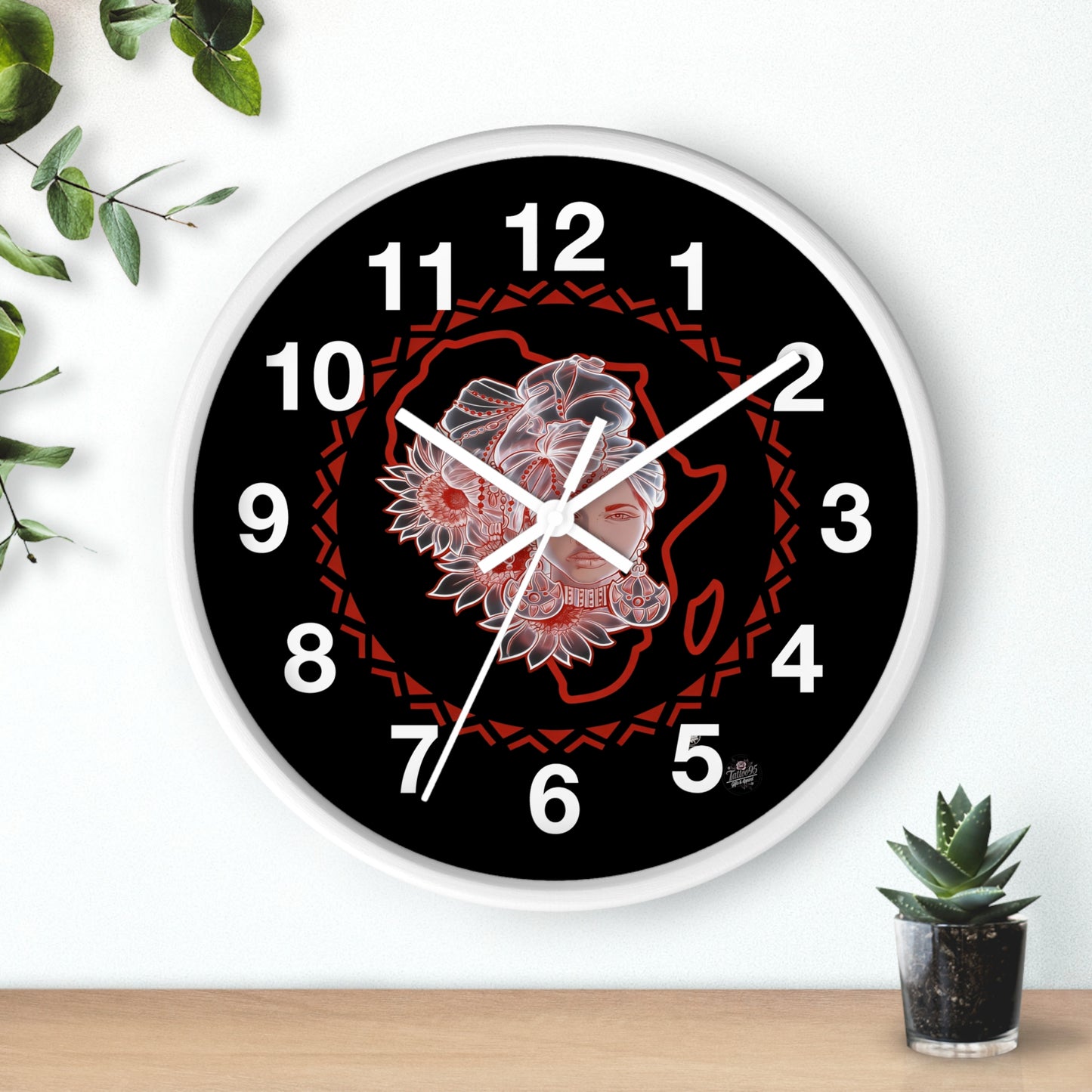 Sacred Beauty - Wall Clock Black Background