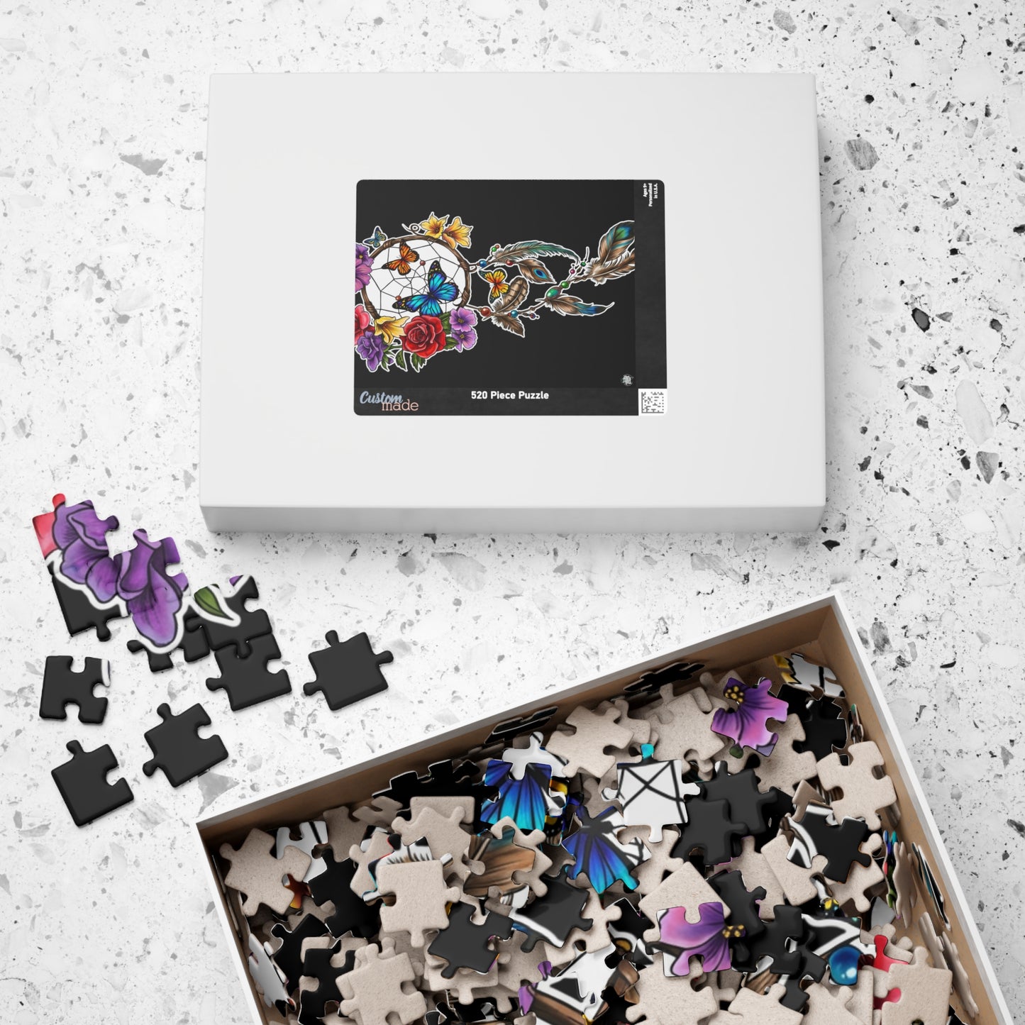 Dreamcatcher & Butterflies Puzzle — Vibrant Tattoo Artwork (110–1014 pcs)