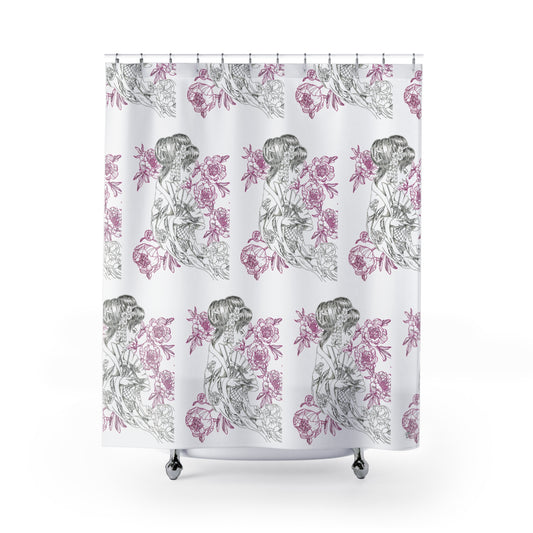 Flowing Geisha Tattoo Artwork - Shower Curtain