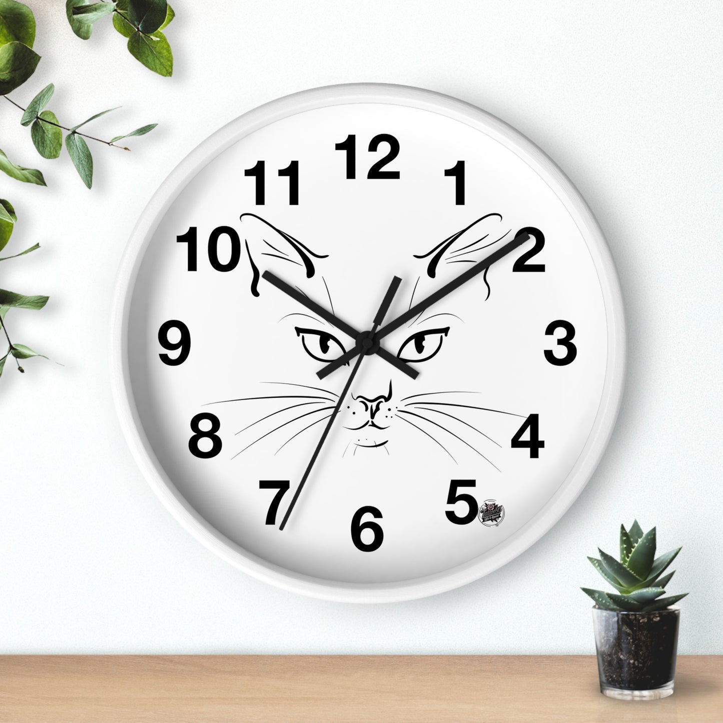 Cute Cat Muzzle Tattoo - Wall Clock — Original Cat Face Design