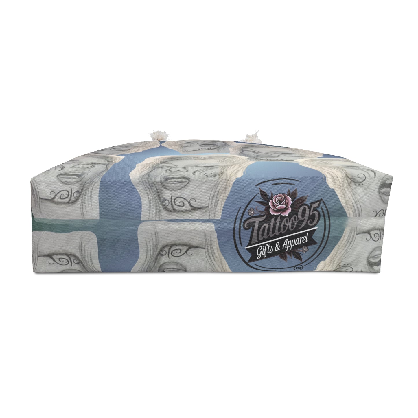 Painted Lady Face Tattoo Weekender Bag — Oversized Beach & Travel Tote