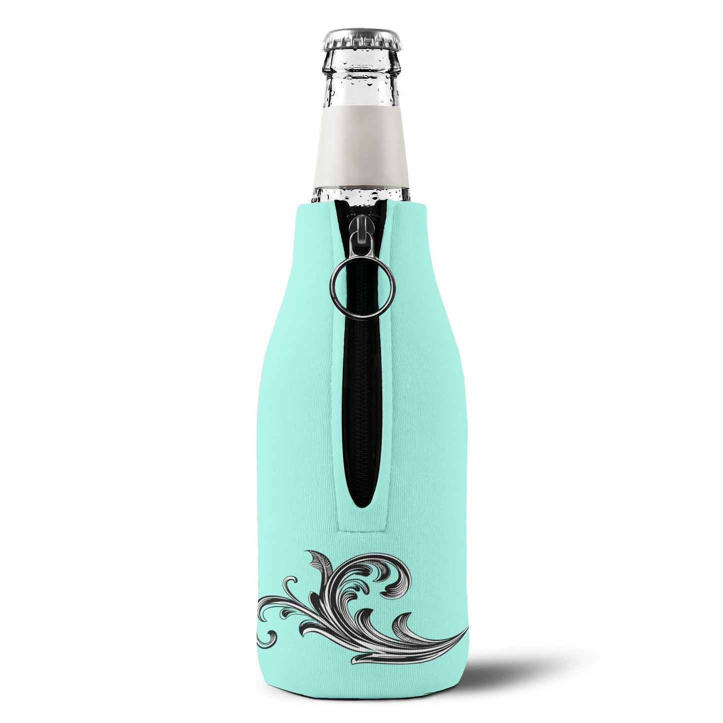 Wolf Mountain Tattoo Zip-Up Bottle Cooler Sleeve — Native American Design