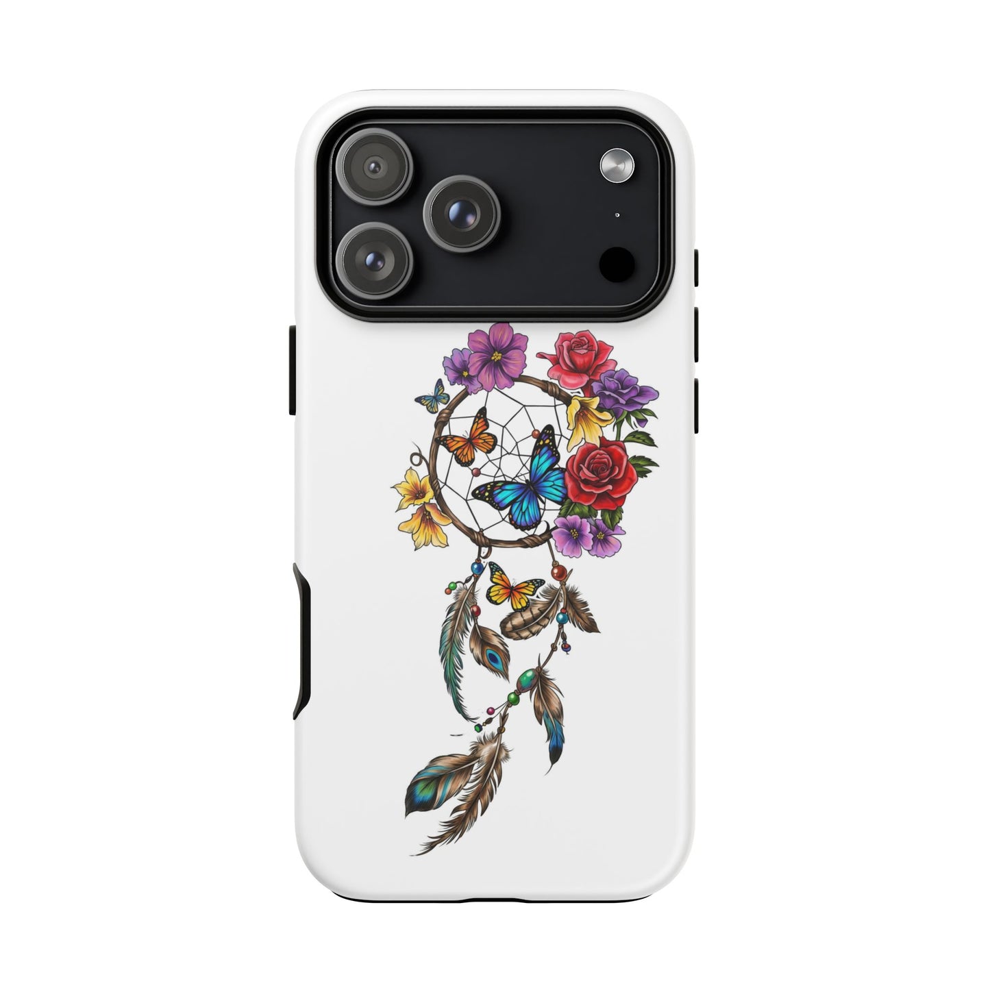 Dreamcatcher & Butterflies White — Tough iPhone 17 - iPhone 11 Series Protective Cover