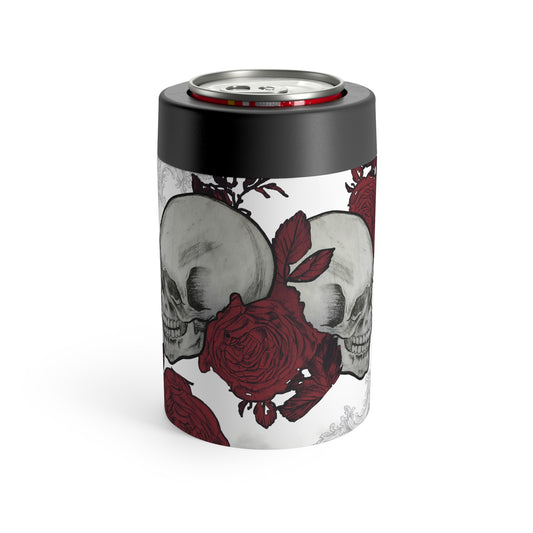 Skull & Roses Stainless Steel 12oz Can Holder — Insulated Cooler