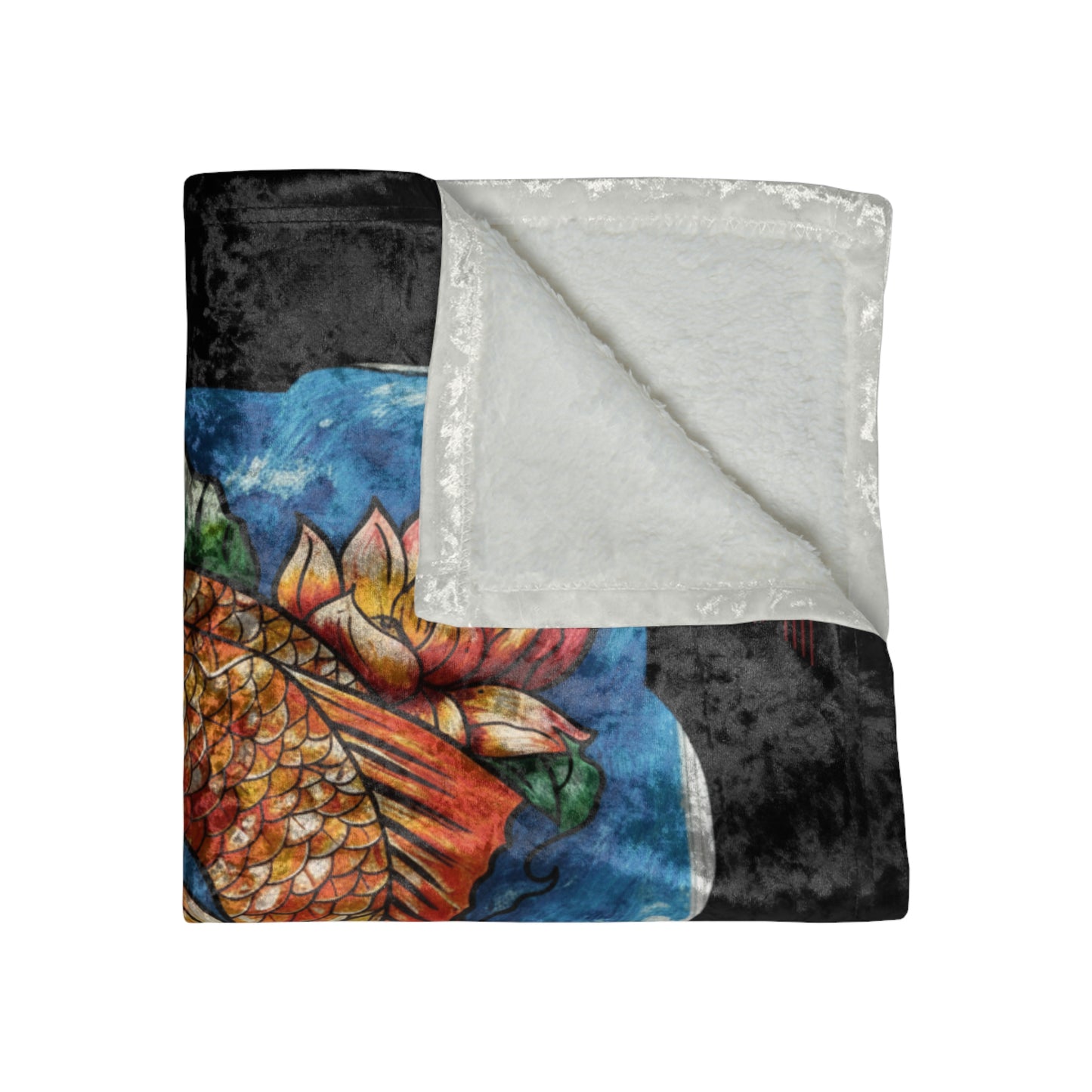 Koi Fish - Crushed Velvet Blanket (50" x 60")