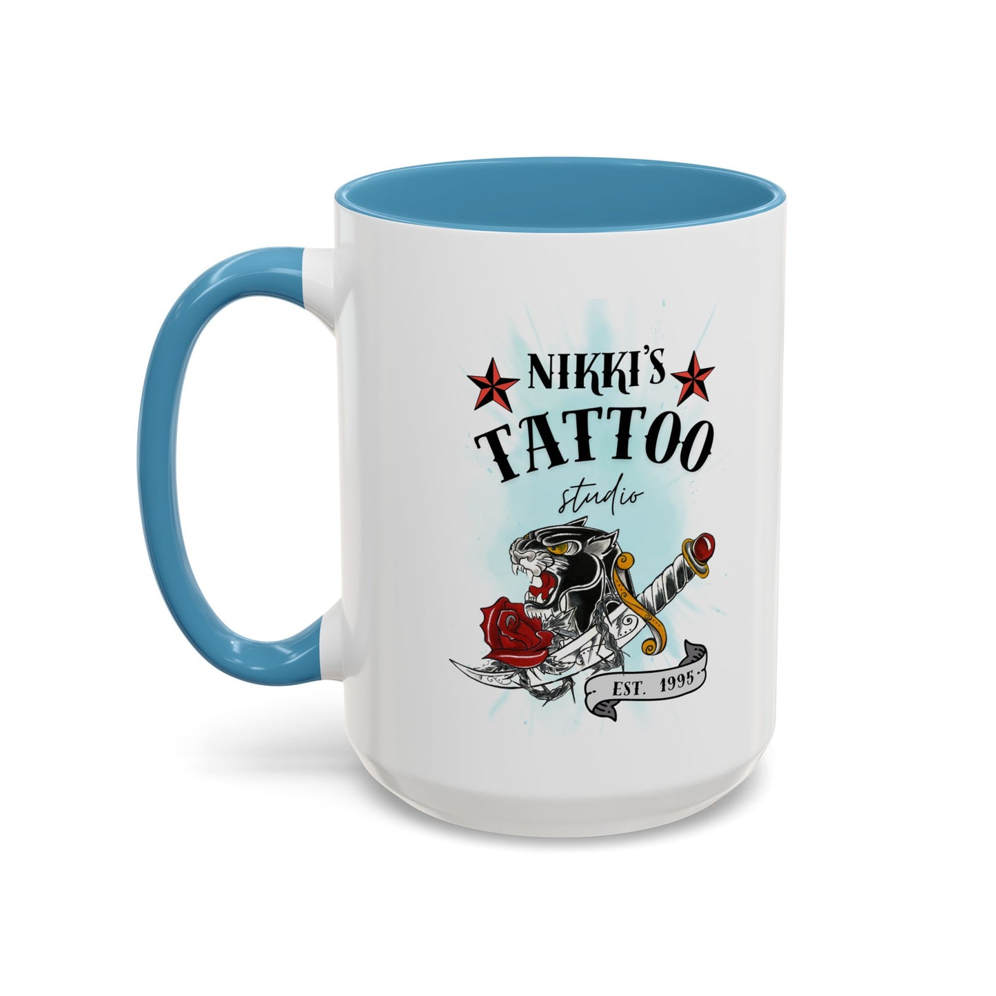 Nikki's Tattoo Studio Collection - Panther Dagger Rose - Ceramic Mug
