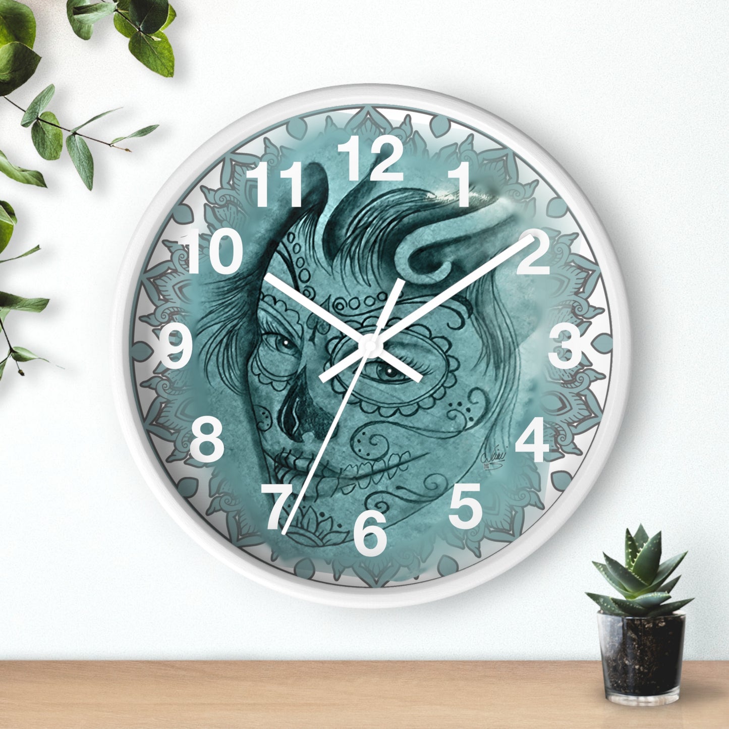 Beautiful Face Tattoo Artwork - Wall Clock