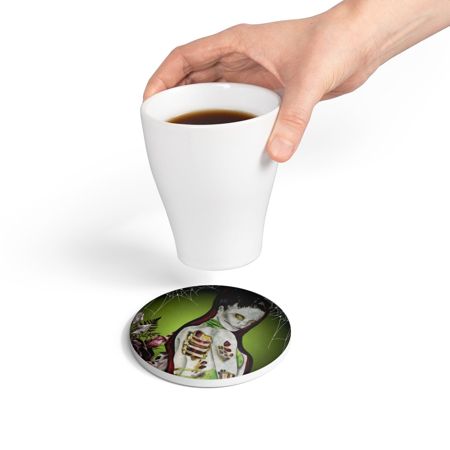 Lady Zombie 'Deadrah' - Ceramic Drink Coaster