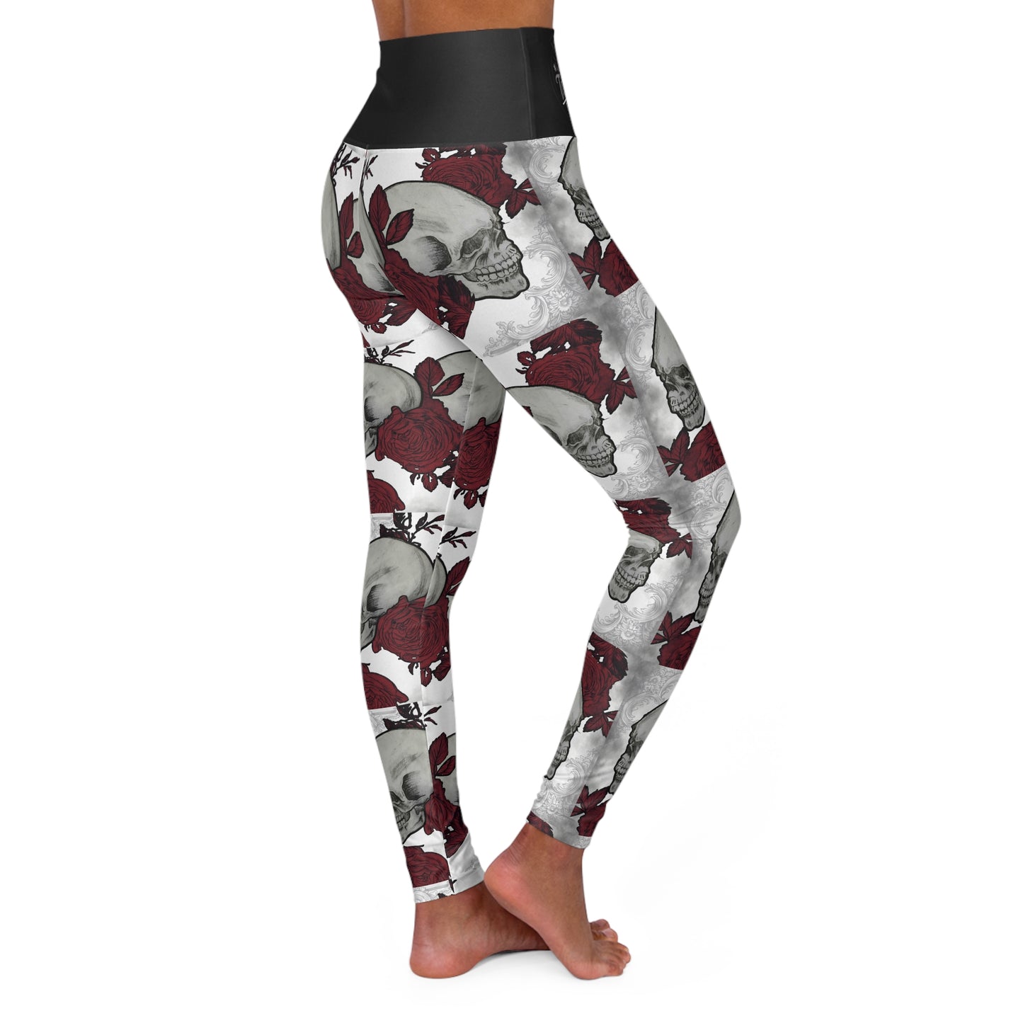 Skulls and Roses Tattoo Artwork - Yoga Leggings