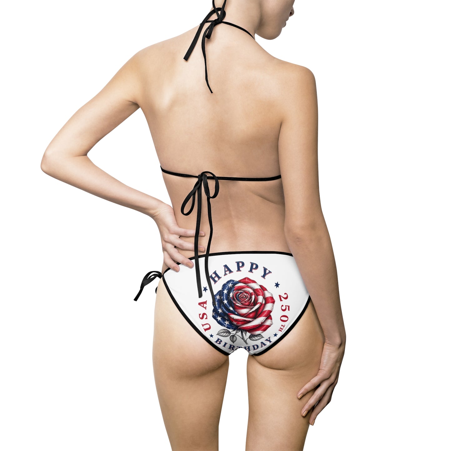 Happy Birthday America Bikini Swimsuit - Women's Tie-Side Two-Piece