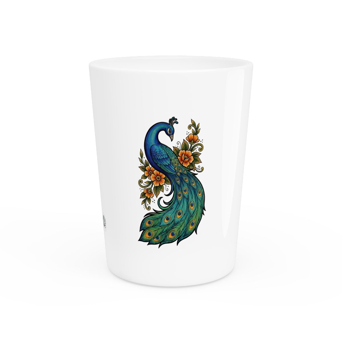 Floral Peacock - Ceramic Shot Glass