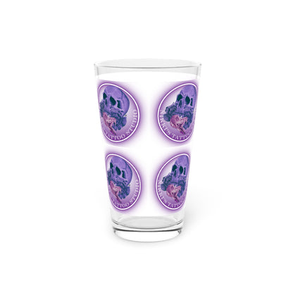 Nikki's Tattoo Studio Collection - Skull and Snake Logo, Beer 16oz Pint Glass