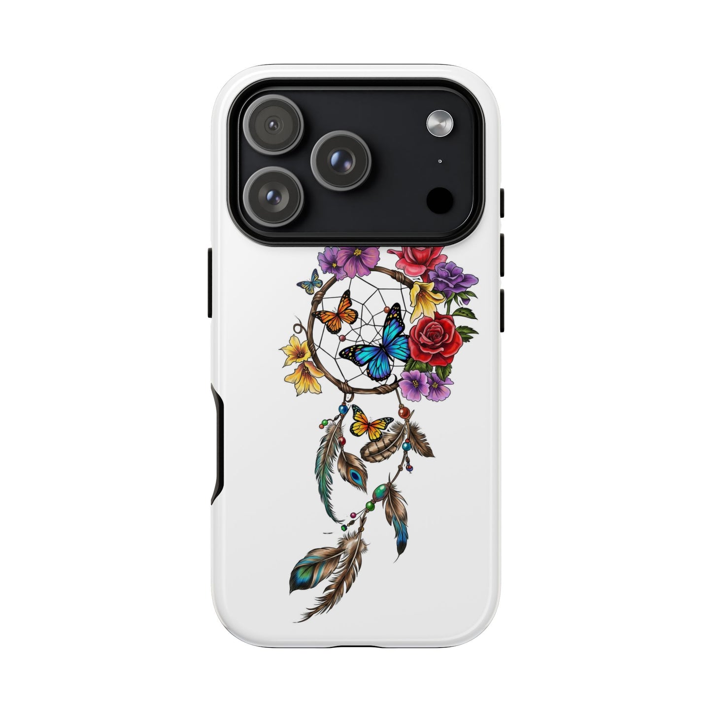 Dreamcatcher &  Butterflies White — Tough iPhone 17 - iPhone 11 Series Protective Cover