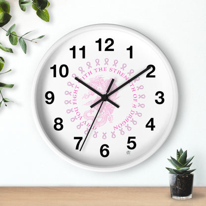 Dragon Strength - Wall Clock White Background