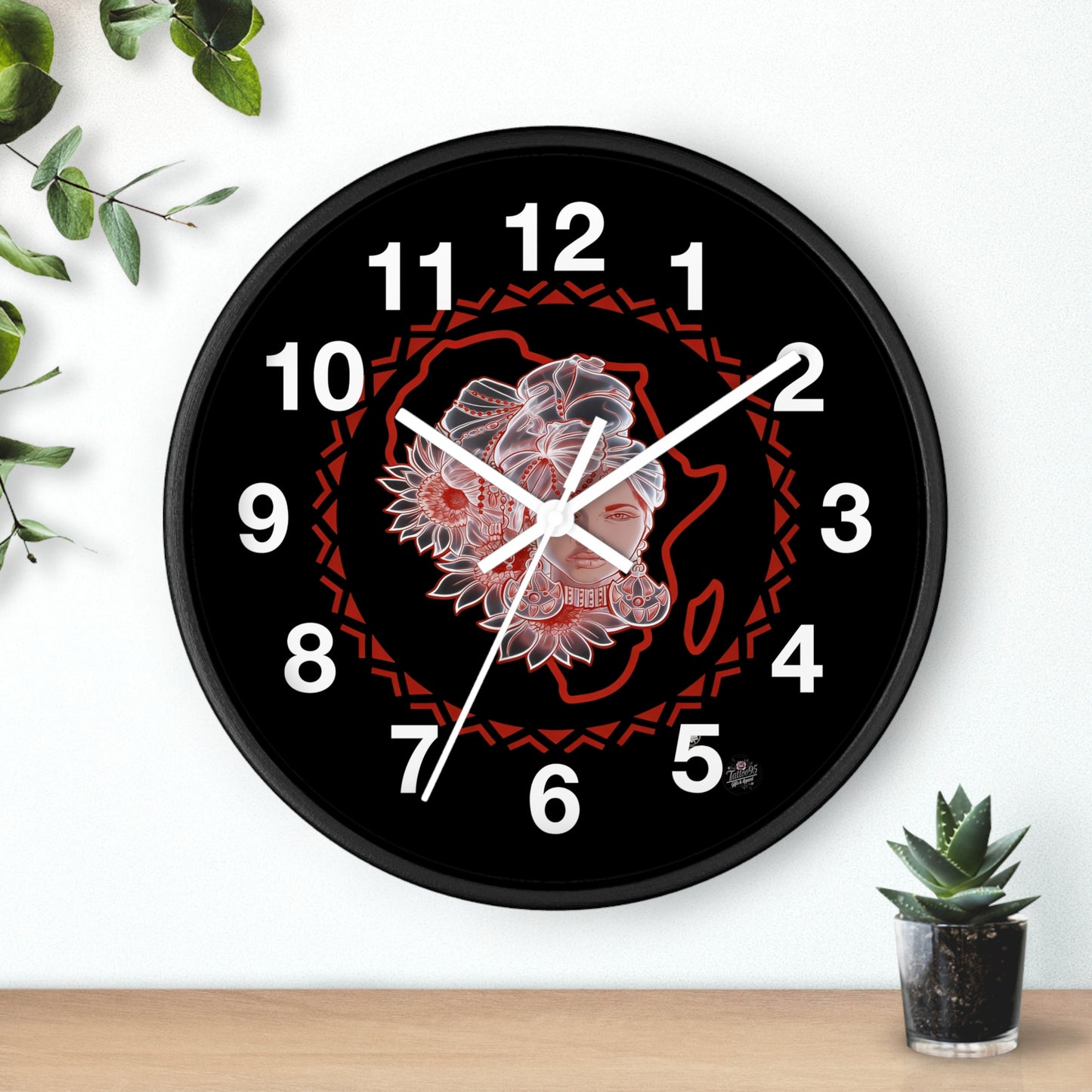 Sacred Beauty - Wall Clock Black Background