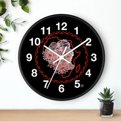 Sacred Beauty - Wall Clock Black Background