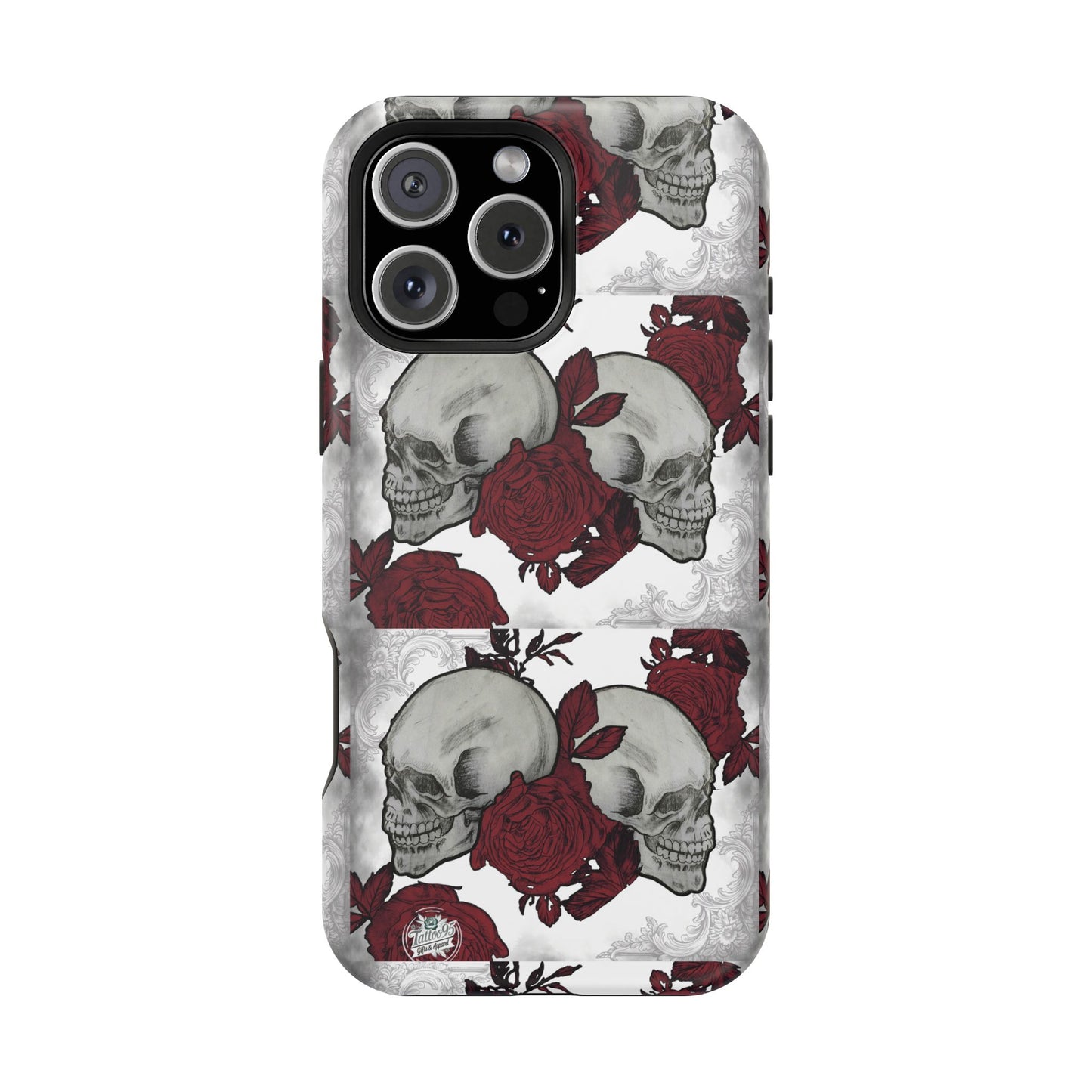 Skulls and Roses Tattoo Art - iPhone Case