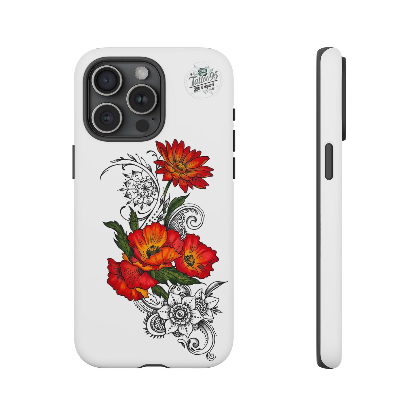 Floral Red Poppy iPhone Case — Red Poppy Botanical Tough Case