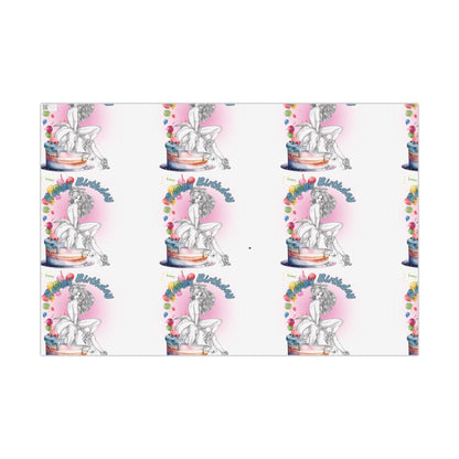 Gift Wrapping Paper, BIRTHDAY Pretty Bunny Pin Up