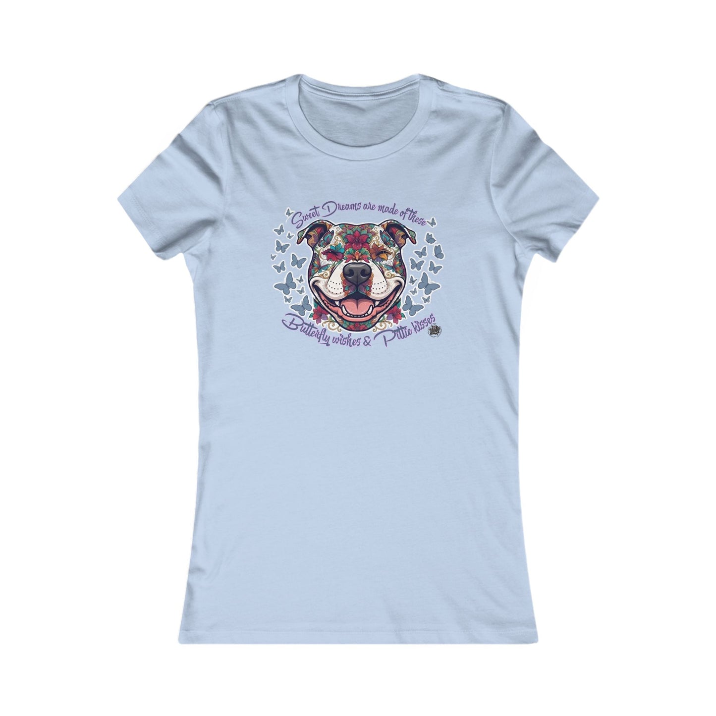 Butterfly Wishes & Pittie Kisses Artwork - TShirt - Ladies Tee