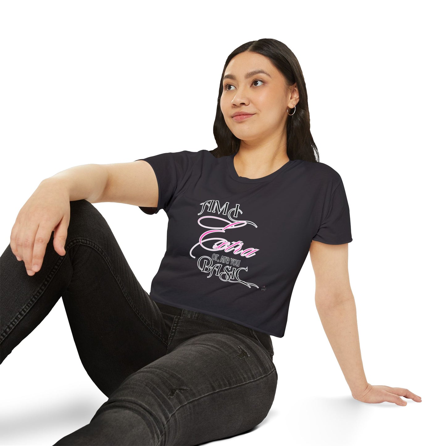 AM I EXTRA OR ARE YOU BASIC? – Women's Boho Festival Crop Top