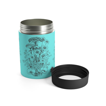 Wildflowers Insulated Can Holder — Stainless Steel 12oz Cooler