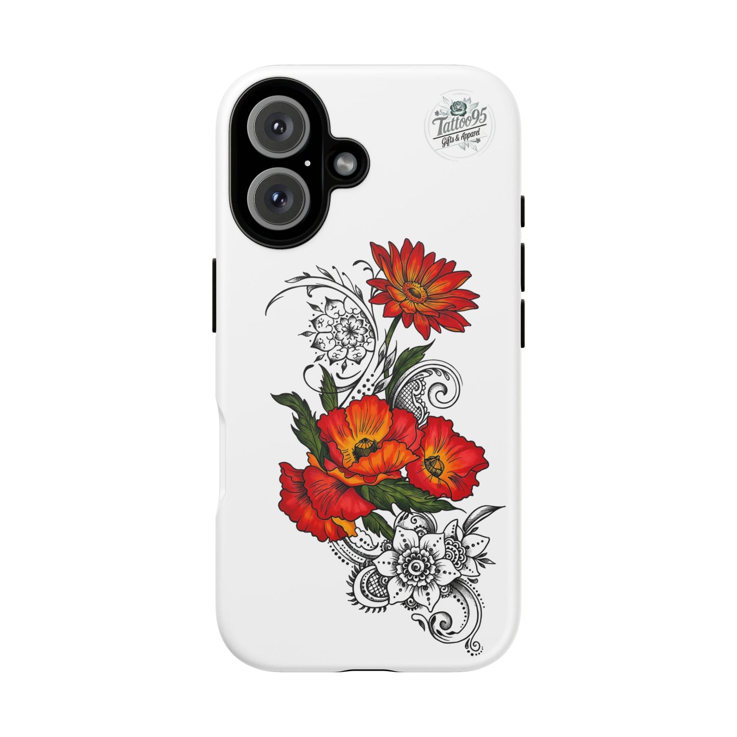 Floral Red Poppy iPhone Case — Red Poppy Botanical Tough Case