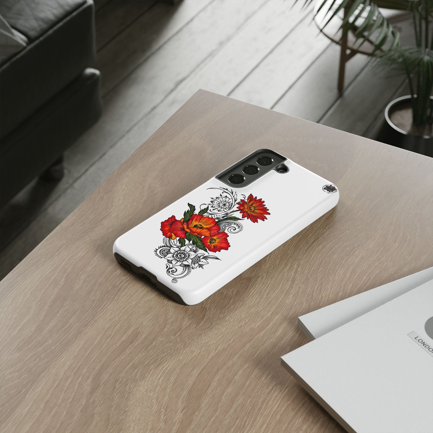 Floral Red Poppy - Tough Galaxy Phone Case Series S10-S25 Series