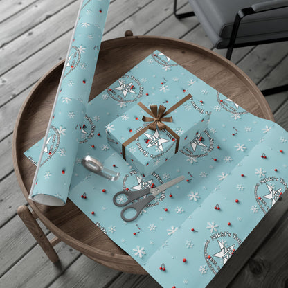 Nikki's Tattoo Studio Holiday Gift Wrapping (Matte or Satin) Snowflakes & Cherries Artwork
