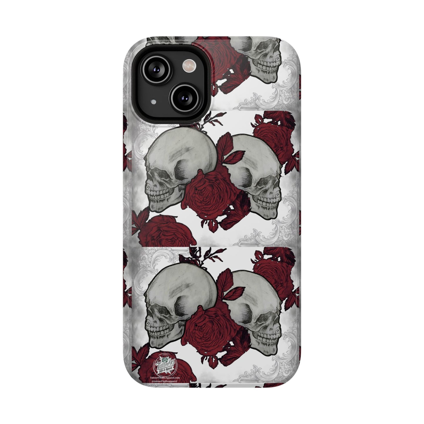 Skulls and Roses Tattoo Art - iPhone Case