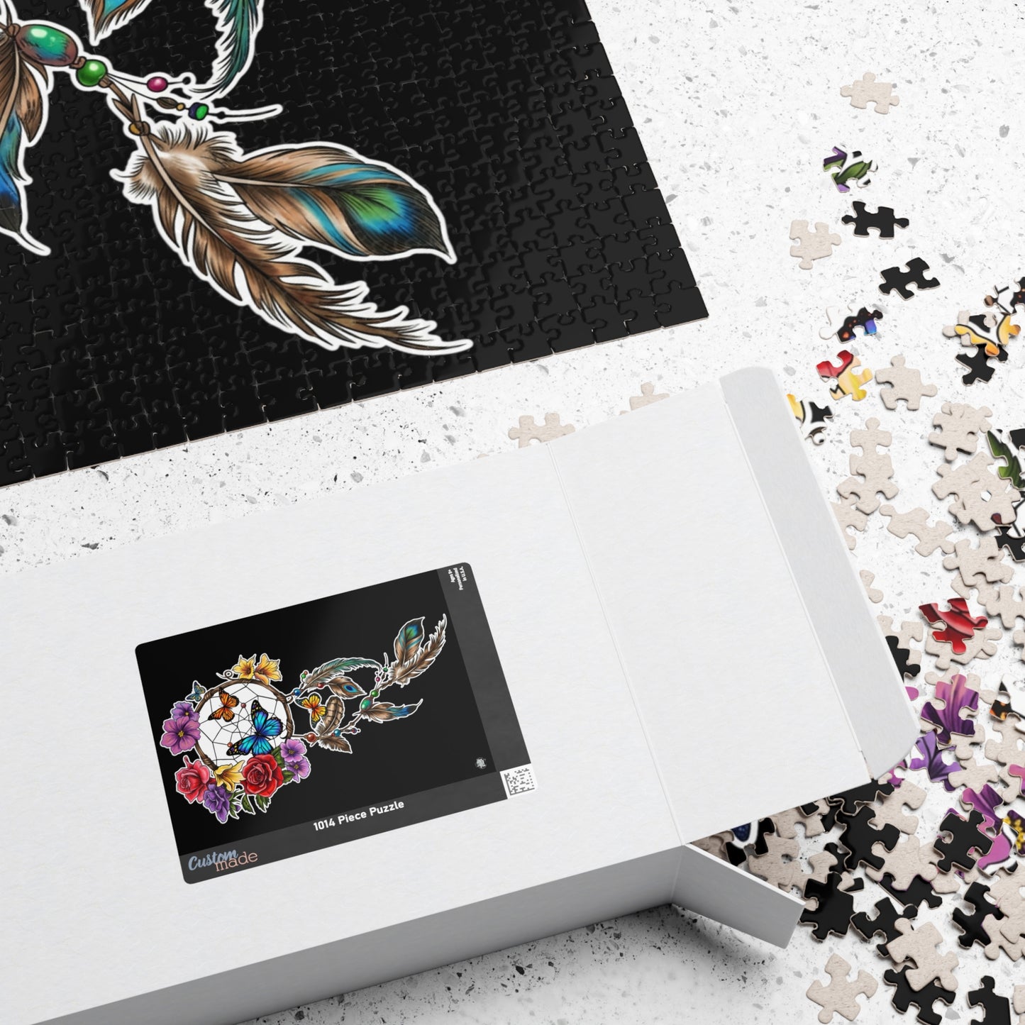 Dreamcatcher & Butterflies Puzzle — Vibrant Tattoo Artwork (110–1014 pcs)