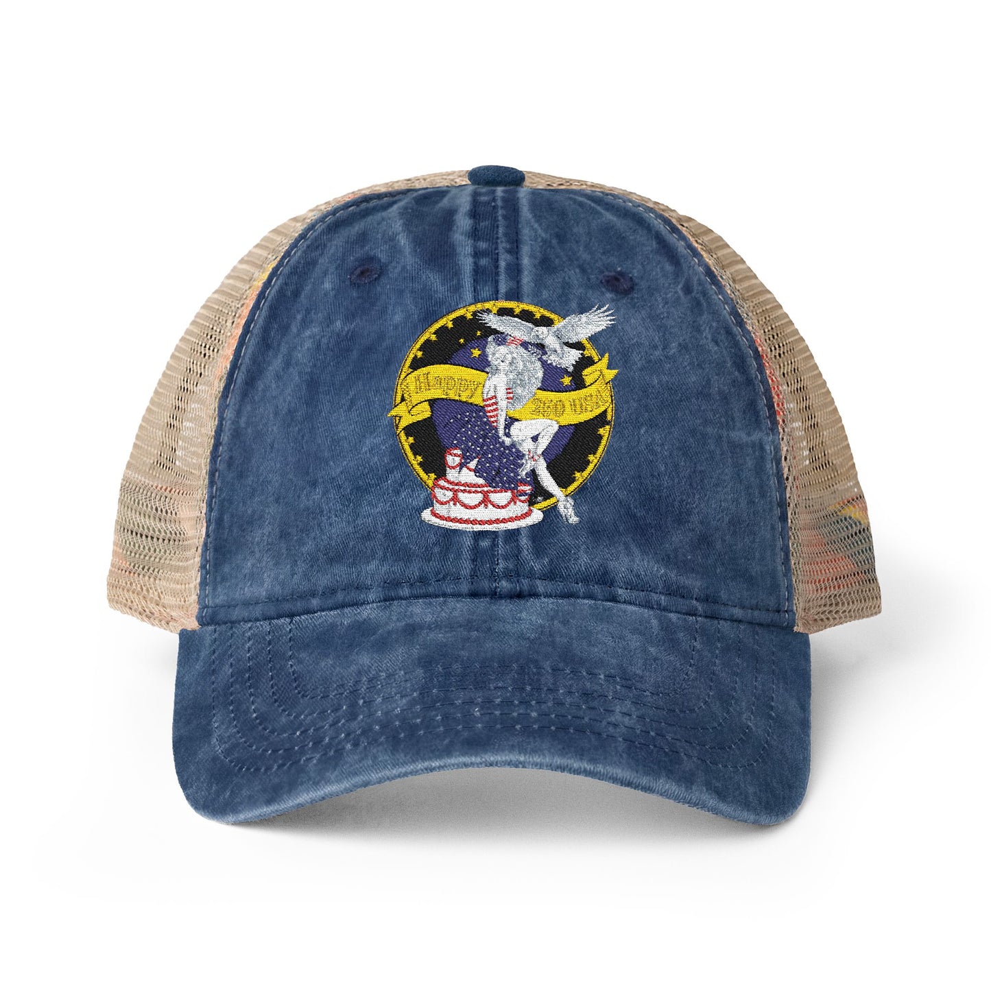 Happy 250th Birthday America — Women's Washed Mesh-Back Cap