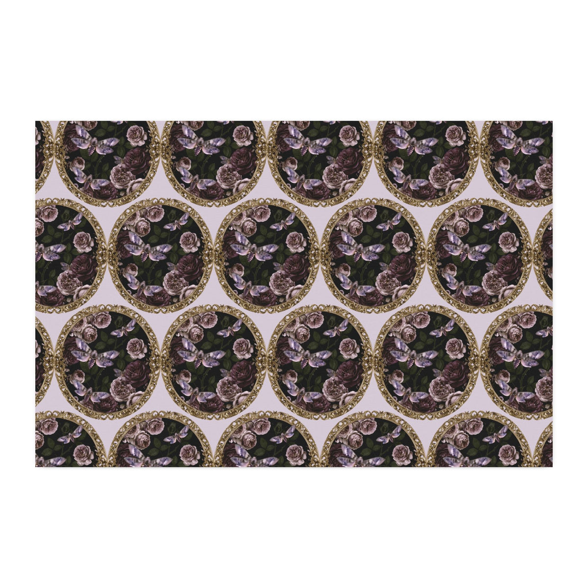 Combed Cotton Fabric Yard – Purple Moths (54" x 36")