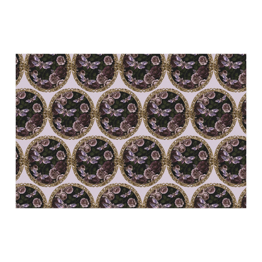 Combed Cotton Fabric Yard – Purple Moths (54" x 36")