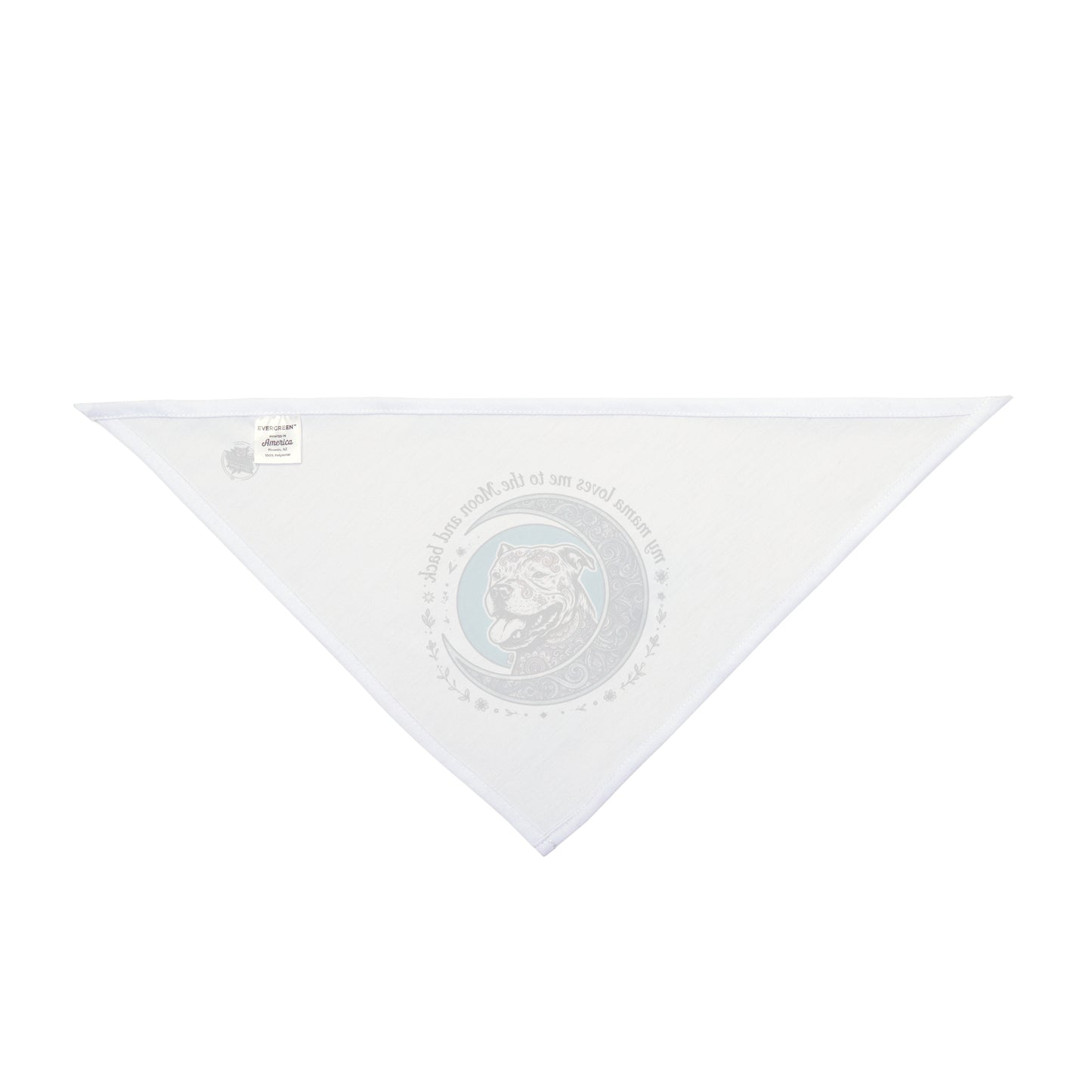 Dog Bandana — 'My Human Loves Me to the Moon and Back' Cute Lunar Paw Print Pet Scarf