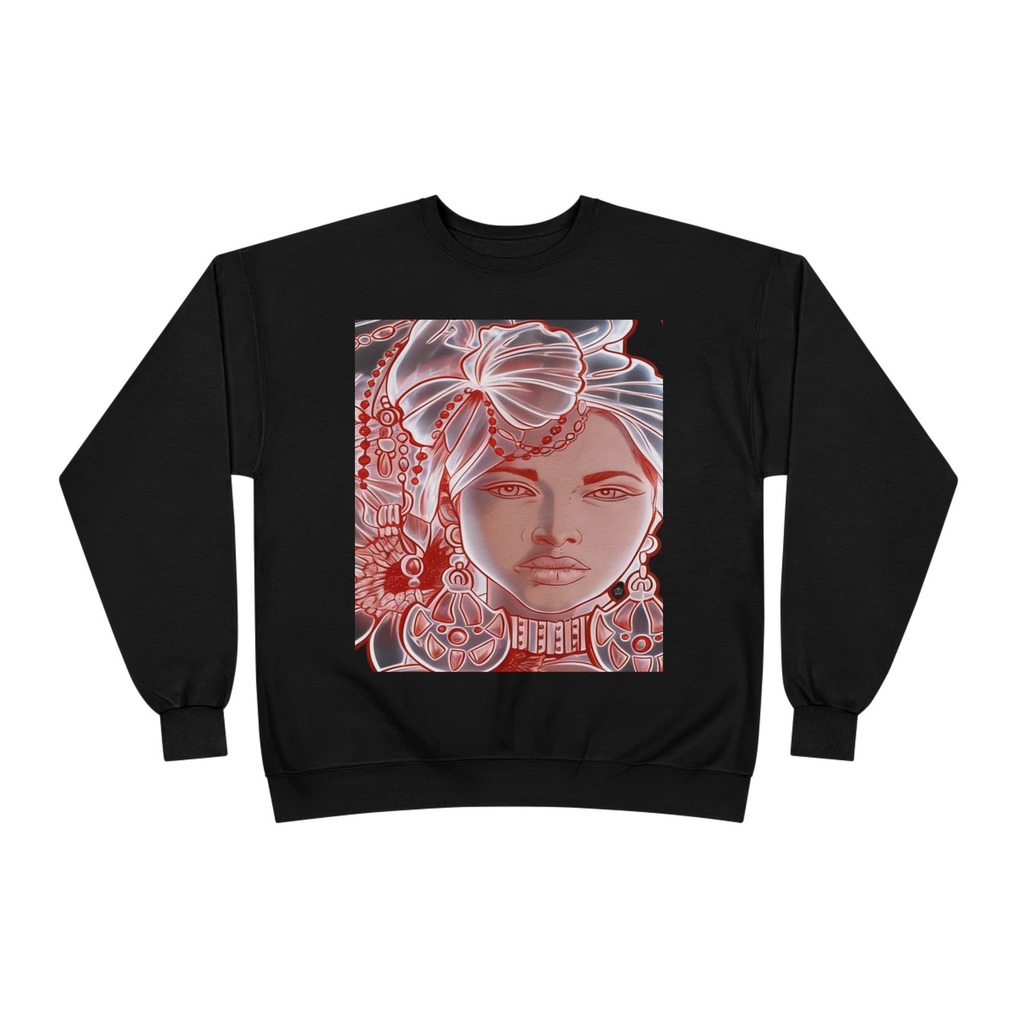 Floral African Goddess Sweatshirt — Gele Girl Portrait Crewneck