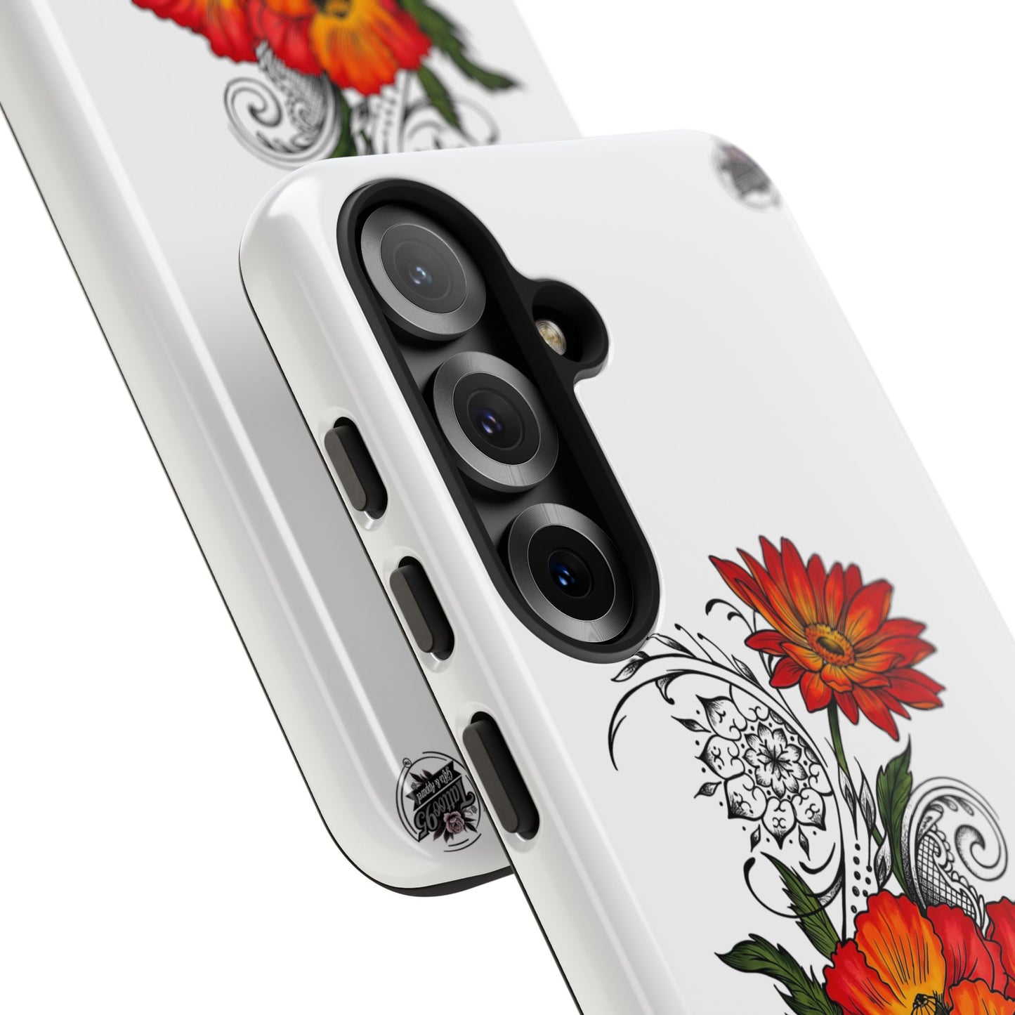 Floral Red Poppy - Tough Galaxy Phone Case Series S10-S25 Series