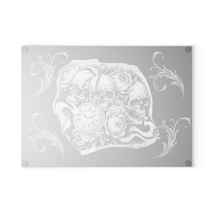 Skull Time - Glass Cutting Board
