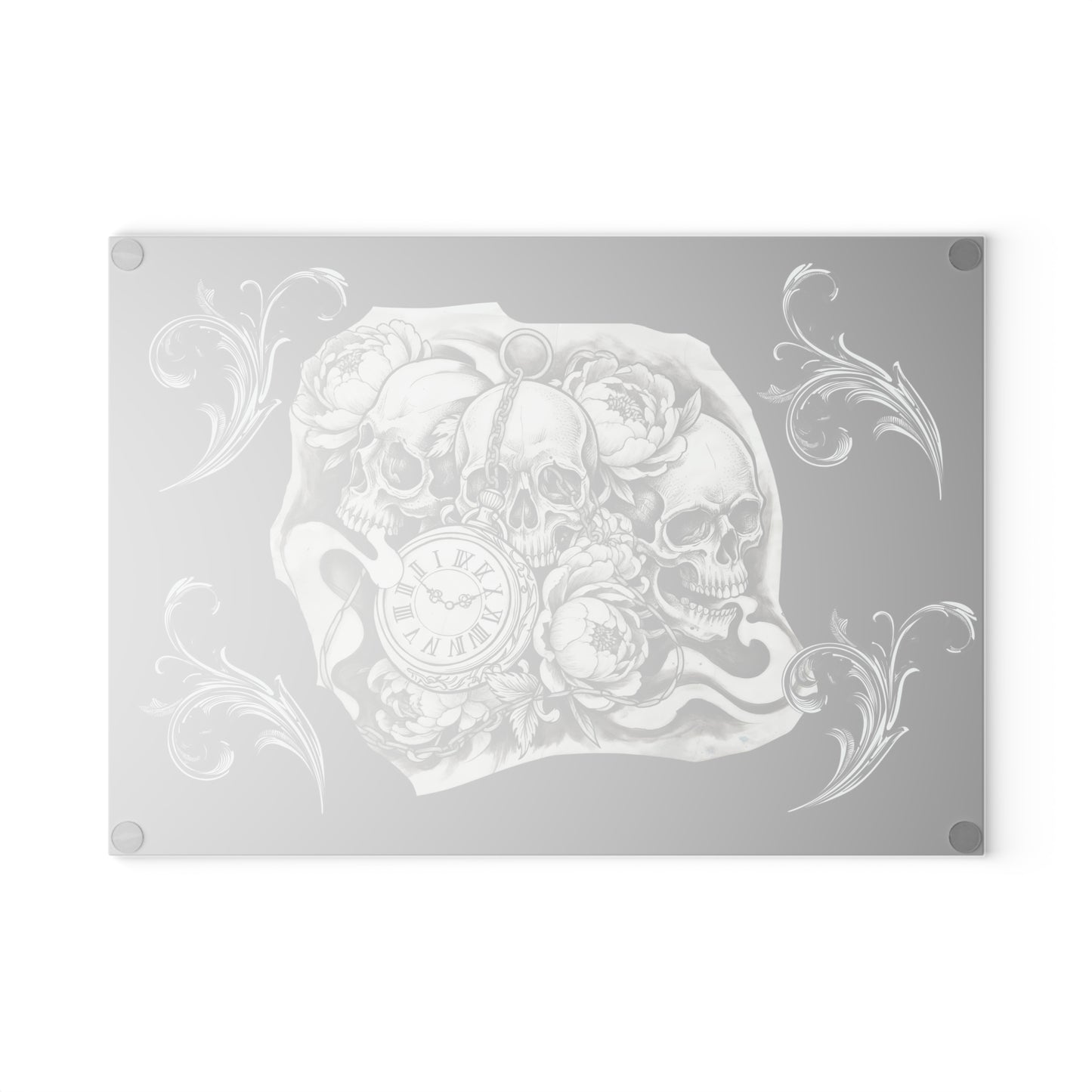 Skull Time - Glass Cutting Board
