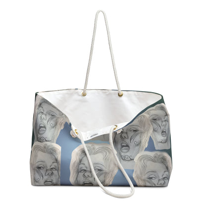 Painted Lady Face Tattoo Weekender Bag — Oversized Beach & Travel Tote