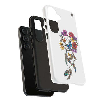 Dreamcatcher &  Butterflies White — Tough Galaxy S10-S25 Series Protective Cover