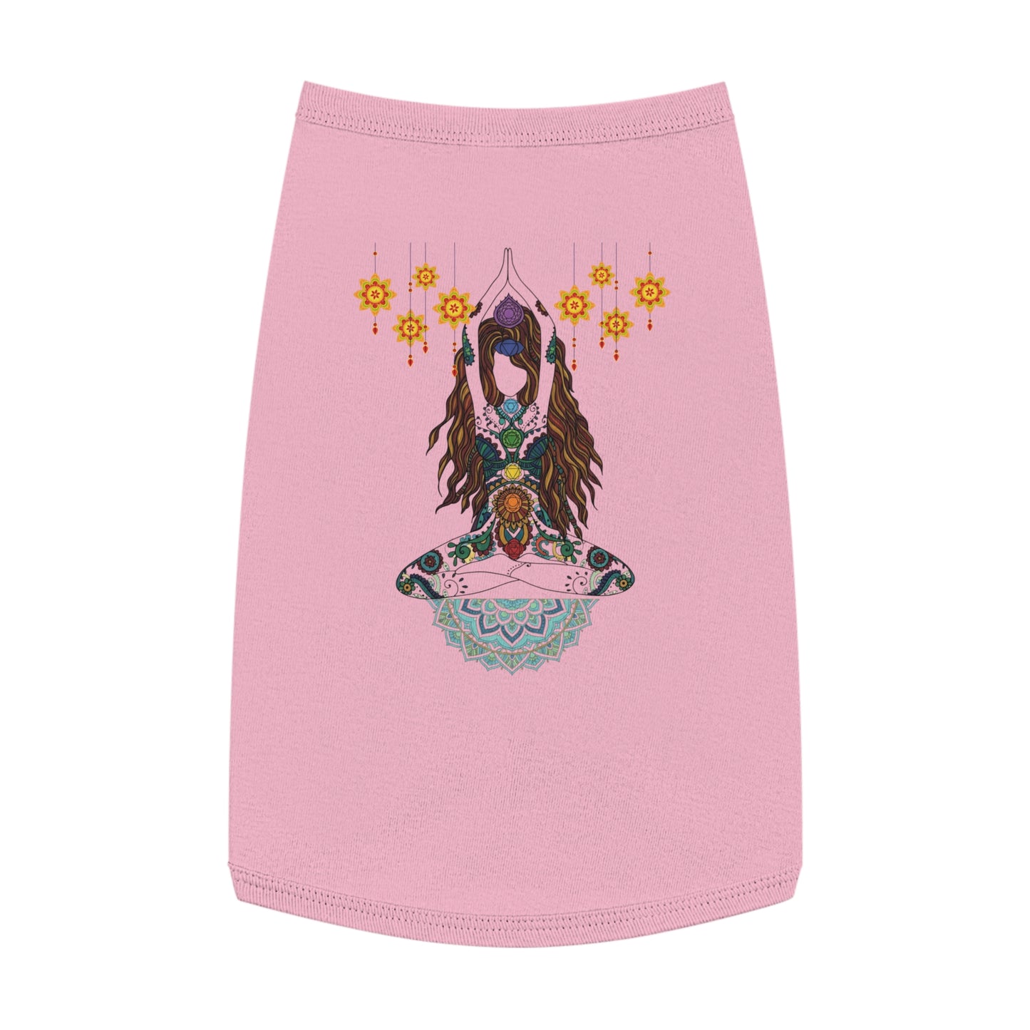 Yoga Goddess Meditation Lotus - Pink Pet  Tank Top – White Pet Tank Top