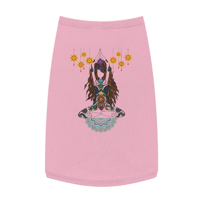Yoga Goddess Meditation Lotus - Pink Pet  Tank Top – White Pet Tank Top