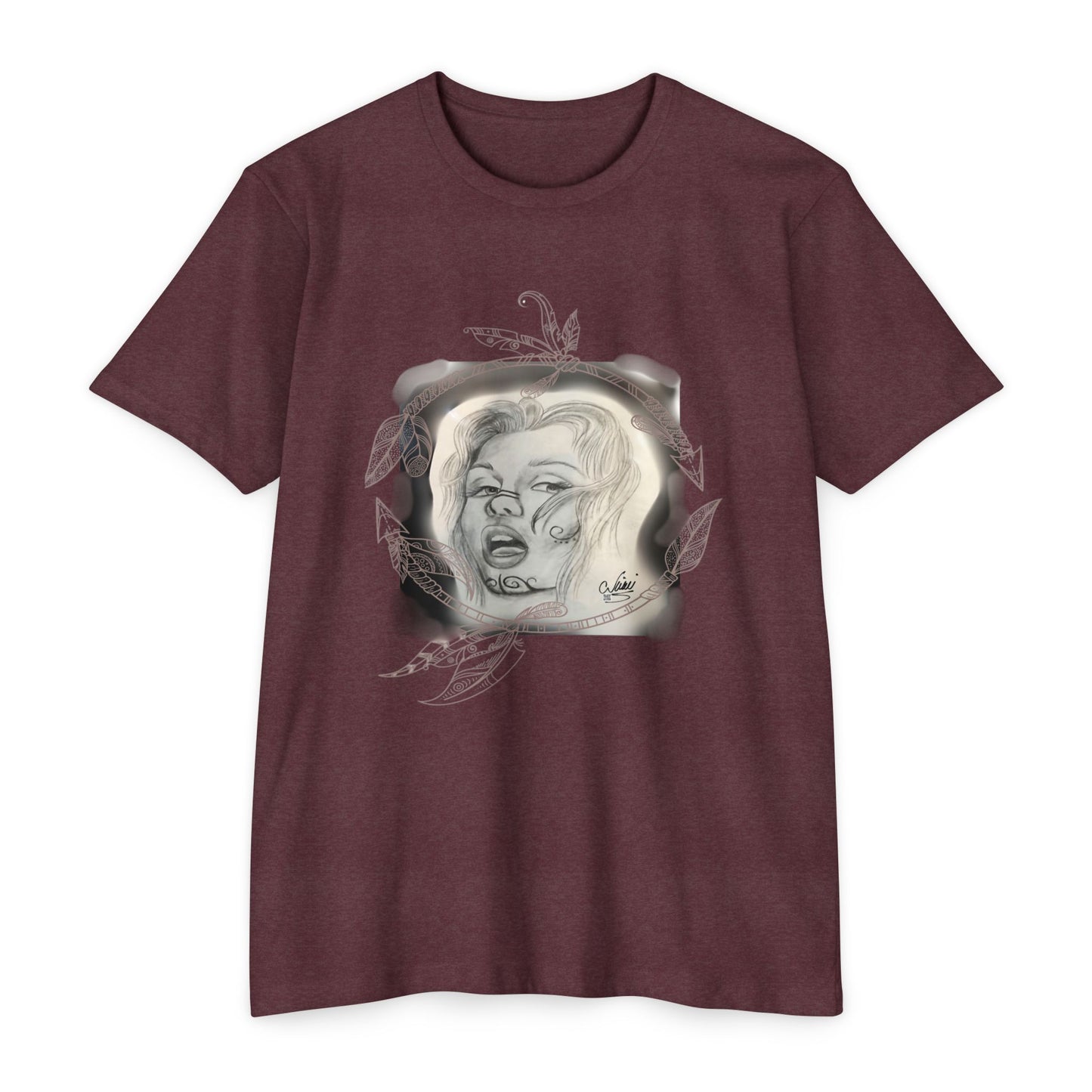 Painted Lady Face Tattoo Artwork - T-Shirt Unisex Jersey