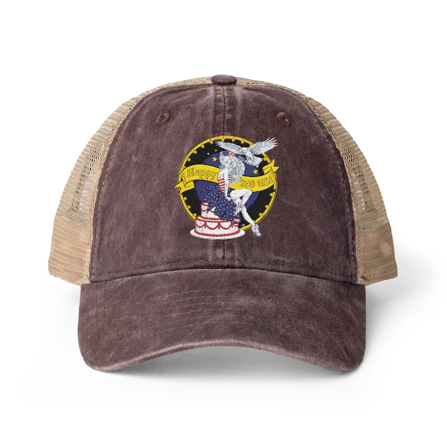 Happy 250th Birthday America — Women's Washed Mesh-Back Cap
