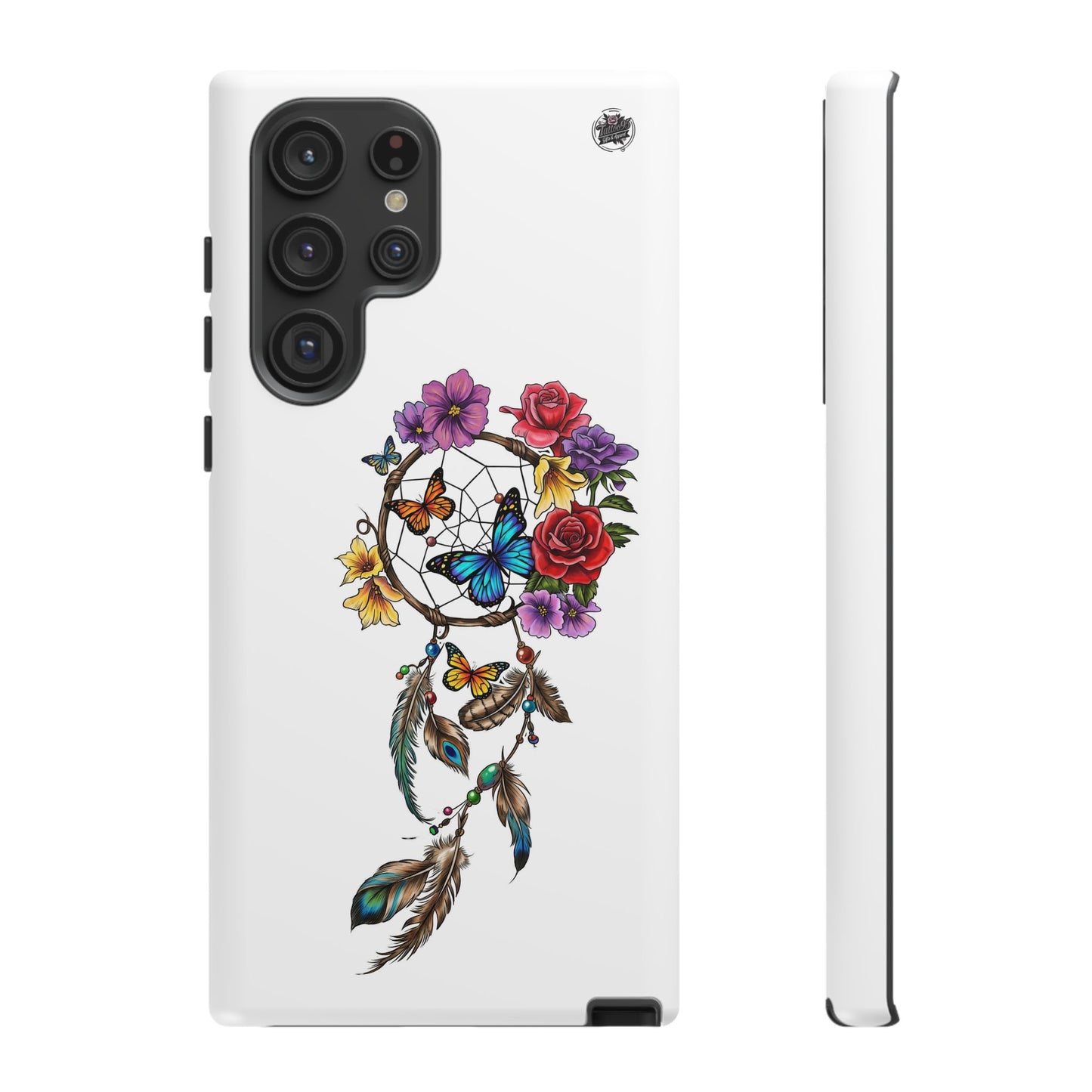 Dreamcatcher &  Butterflies White — Tough Galaxy S10-S25 Series Protective Cover